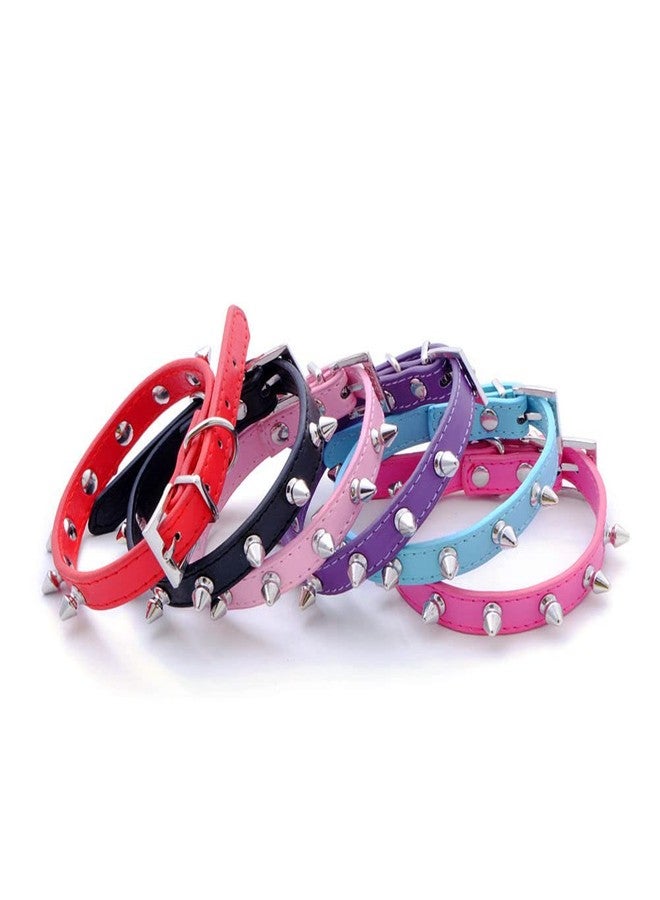 cyhaen Spiked Dog Collar,Anti-Bite Studded Cat Collar，Rivet Protective Pet Neck Pu Leather Chihuahua Collar for Xs Small Medium Large Boy Dogs Male Cats,Sky Blue Xs - Image 5