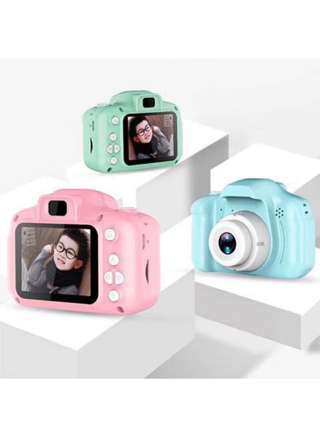 هالامين كاميرا رقمية صغيرة للأطفال، كاميرا رقمية عالية الوضوح بشاشة LCD 2 بوصة عالية الوضوح لتسجيل صور الفيديو للأطفال، قابلة للشحن، أزرق (بطاقة TF بسعة 32 جيجابايت وقارئ بطاقات) - Image 5