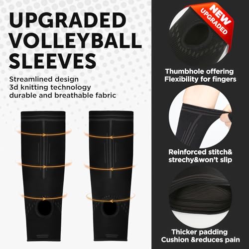 ROOCHKD Volleyball Arm Sleeves Passing Forearm Sleeves Compression Arm Guard Sports Training Arm Protector for Kids & Adult (Thumb Hole, M) - Image 4