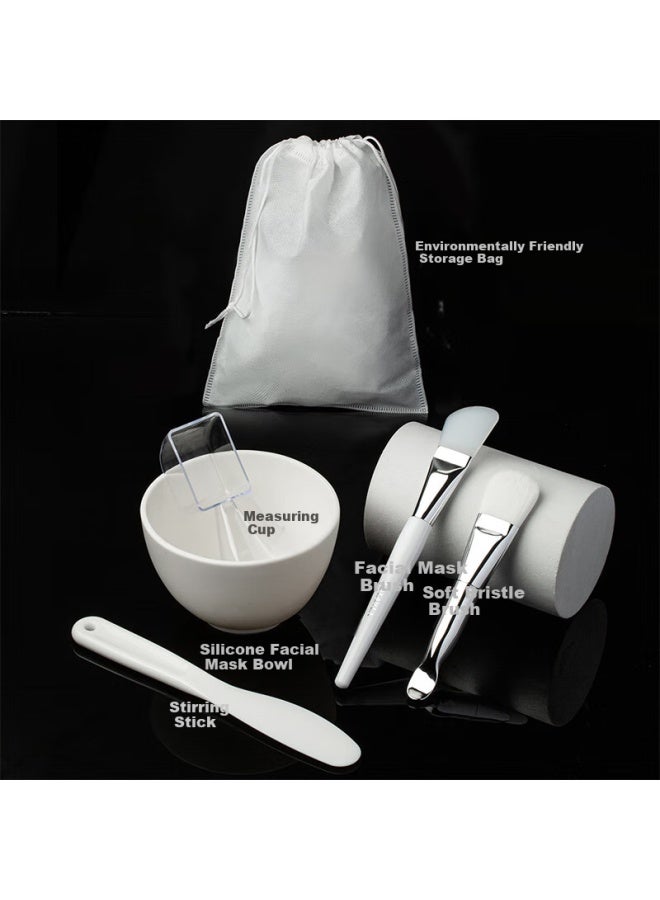 Aolanla Silicone Mask Brush Set Of 5: Clay Mask Soft Bristle Brush, Silicone Brush, Homemade Face Mask Bowl Tools, Clay Mask Stick - Image 4