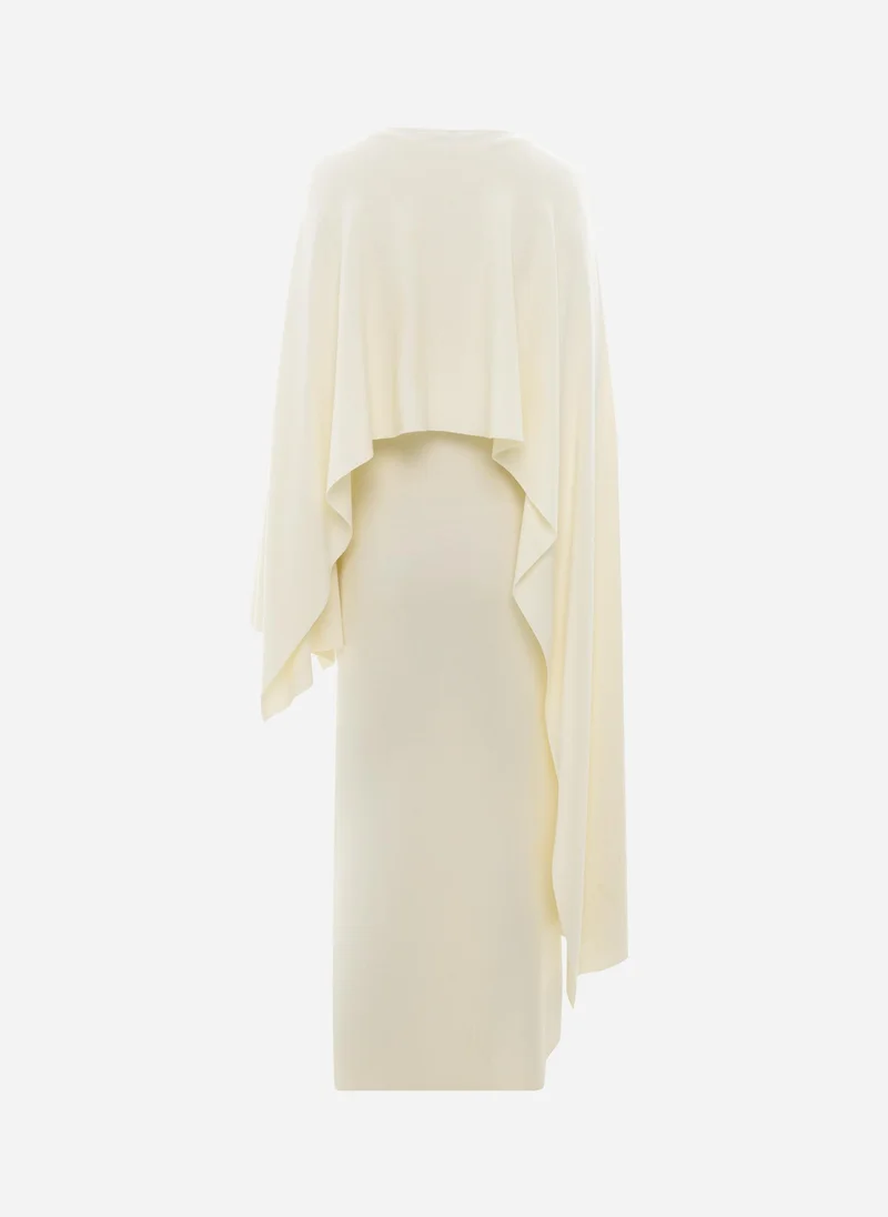Lichi  Viscose knitted maxi dress with long shoulder cape for Women | Best Price UAE