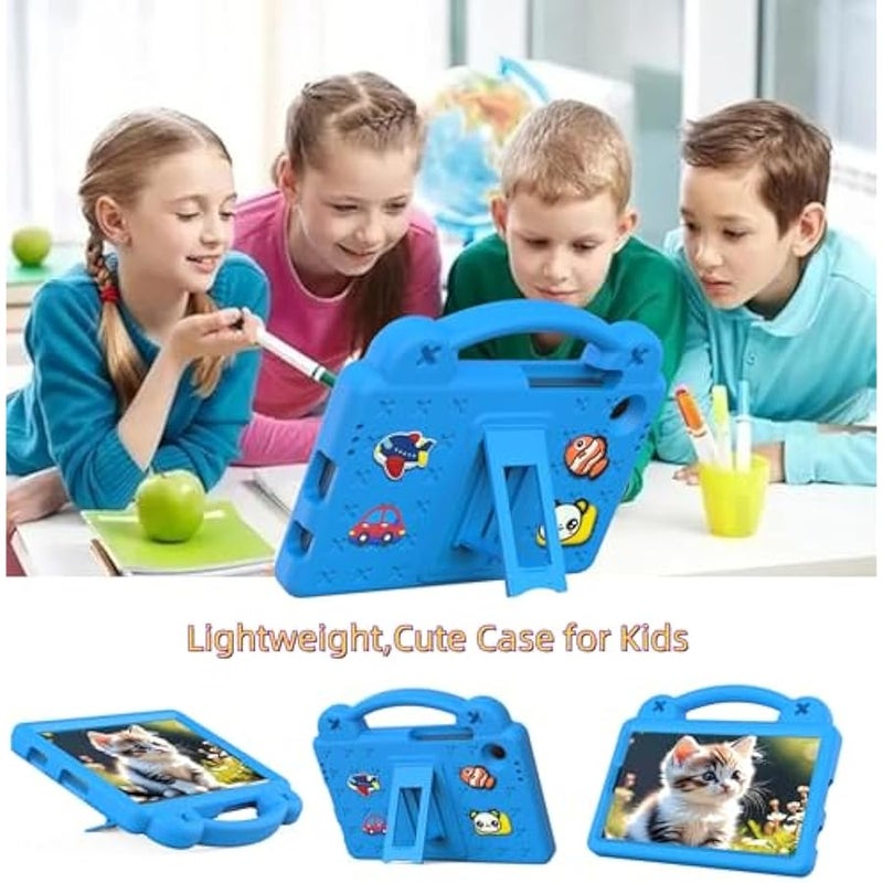 Kids Tablet Case with Built-in Kickstand and Handle Lightweight Shockproof Cute Cover Compatible with Samsung Galaxy Tab A9 8.7 Inch Blue - Image 2