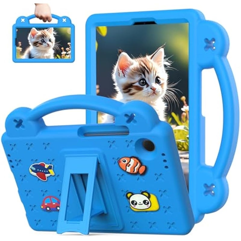 Kids Tablet Case with Built-in Kickstand and Handle Lightweight Shockproof Cute Cover Compatible with Samsung Galaxy Tab A9 8.7 Inch Blue - Image 1