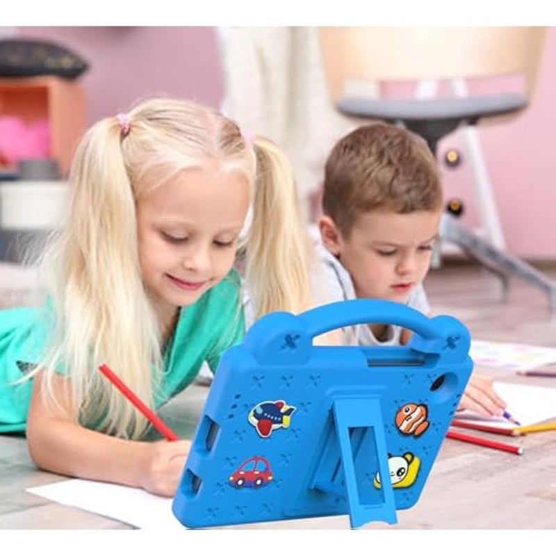 Kids Tablet Case with Built-in Kickstand and Handle Lightweight Shockproof Cute Cover Compatible with Samsung Galaxy Tab A9 8.7 Inch Blue - Image 4