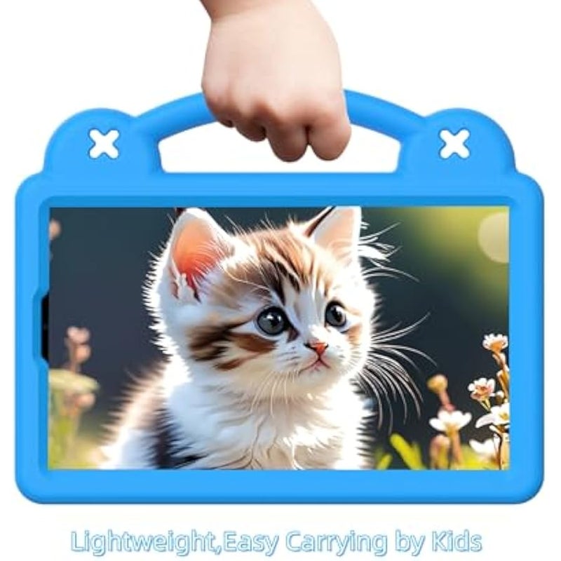 Kids Tablet Case with Built-in Kickstand and Handle Lightweight Shockproof Cute Cover Compatible with Samsung Galaxy Tab A9 8.7 Inch Blue - Image 3