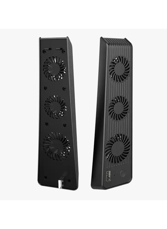 AOLION - Playstation 5 Cooling Fan with LED light and USB port, Strong and Silent Exhaust with 3 Fans for PS5 Disc and Digital Edition, Self-Starting and Quiet Mode - Image 1