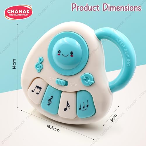 Chanak Baby Piano Musical Infant Toy 4 Key Nodes with 31 Music melodies Includes Learning Numbers & Shapes, Flashing Lights Early Learning Baby Tiny Tunes for Boys Girls, 6 to 12 Months (White/Blue) - Image 3