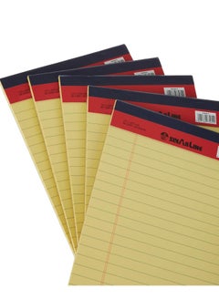MARKQ Writing Pad, 5 Pack Single line Legal Notepad, A5 Yellow Notebook Sheets for School, College, Office Supplies, 50 Sheets  - Image 3