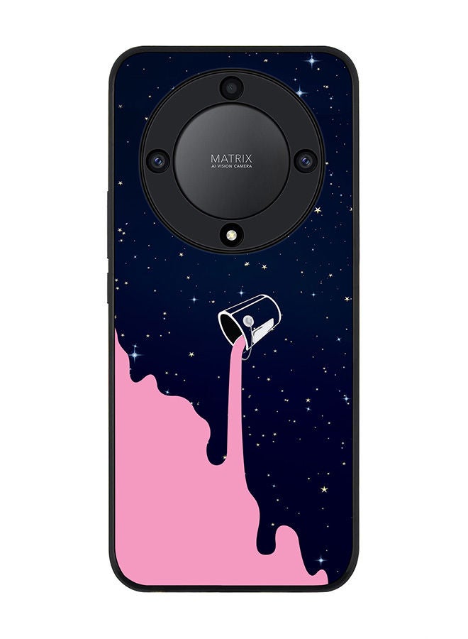 Stylizedd جراب أسود متين بحافة لهاتف Honor X9a 5G جراب رفيع وناعم بحواف مطاطية مرنة ومضاد للسقوط مع غطاء TPU جل رفيع - Berry Milky Way - Image 1
