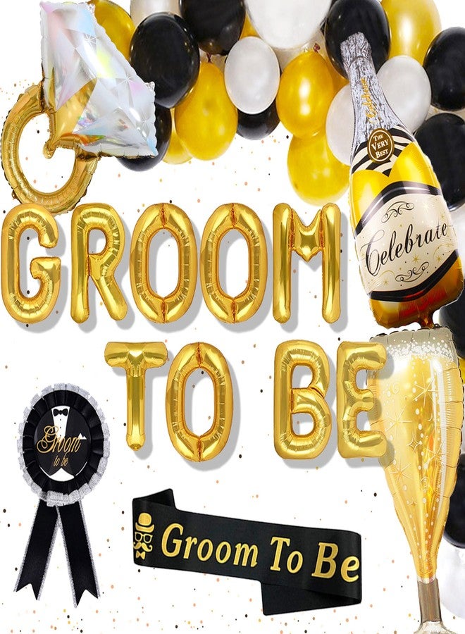 Roaring Good Time 24 PCS Groom To Be Sash Groom To Be Decoration Groom To Be Balloons Groom To Be Groom To Be Banner Groom Team Party Decoration Groom Party Supplies - Image 1