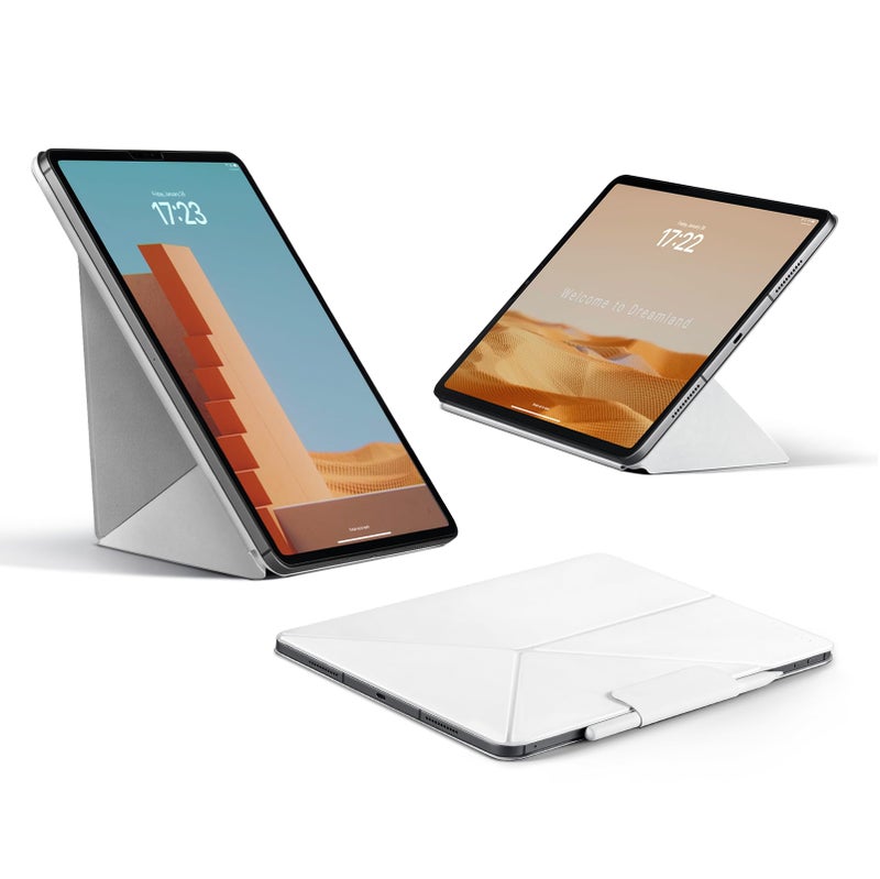 PITAKA iPad Pro 11 Inch Case, Compatible with iPad Air M3/M2 11 Inch (4-7th Gen) & 2022/2021/2020/2018 iPad Pro 11 (1-4th Gen), Portrait/Landscape Magnetic Case with 4 Standing Angles - White - Image 1