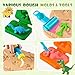 Crelloci Dinosaur Color Dough Set Tools Dino World 26 PCS Playsets Toy Clay Accessaries Dough and Moulds in a Portable Case with Wheels for Kids Toddlers Children - Image 4