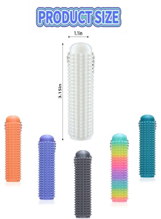 ascavs Little Ouchies Fidget Keychain Spiky Toy | ADHD Focus Aid | Color-Changing & Glow in Dark | Pain Relief & Tactile Stimulation - Image 3