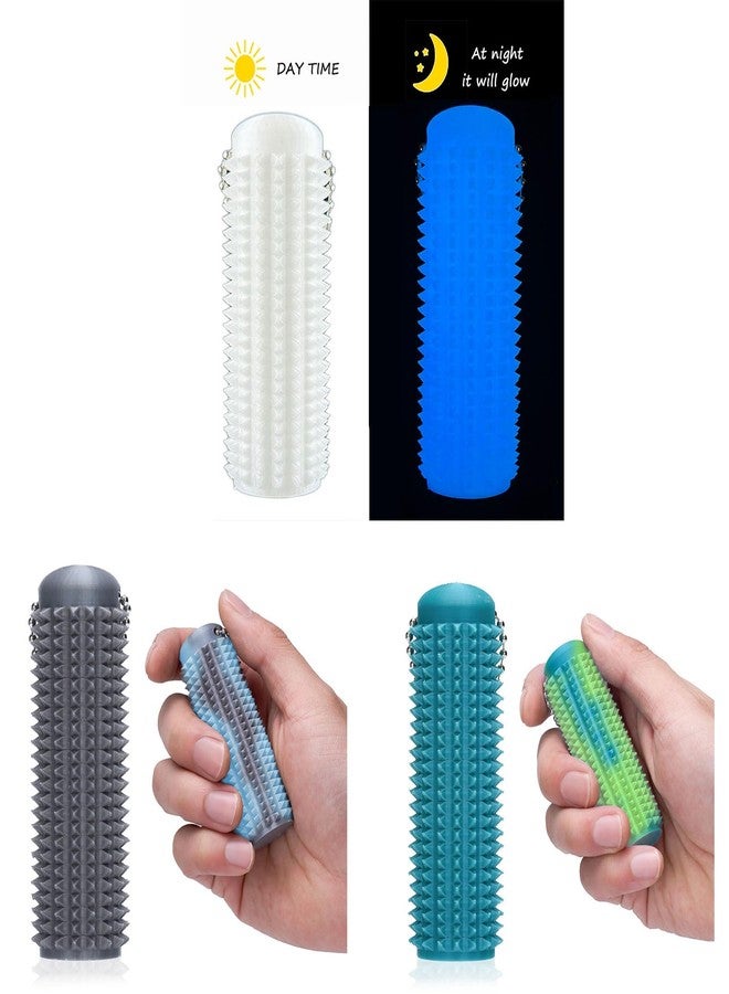 ascavs Little Ouchies Fidget Keychain Spiky Toy | ADHD Focus Aid | Color-Changing & Glow in Dark | Pain Relief & Tactile Stimulation - Image 2