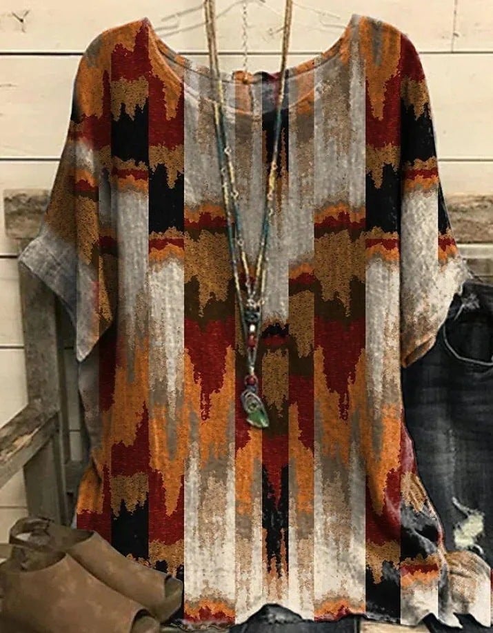 2023 Explosions 3D Digital Printing Women's Tassel Version Loose Thin Short Sleeve T-Shirt - Image 1