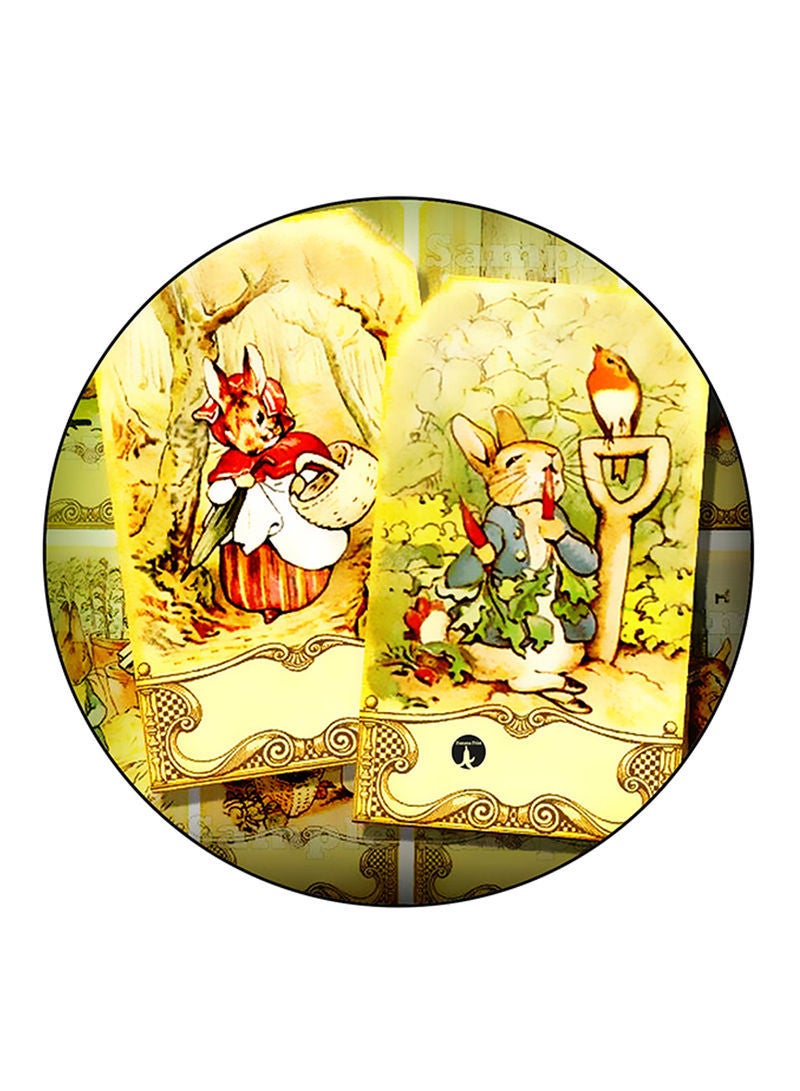Rabbits Printed Mouse Pad  Multicolour