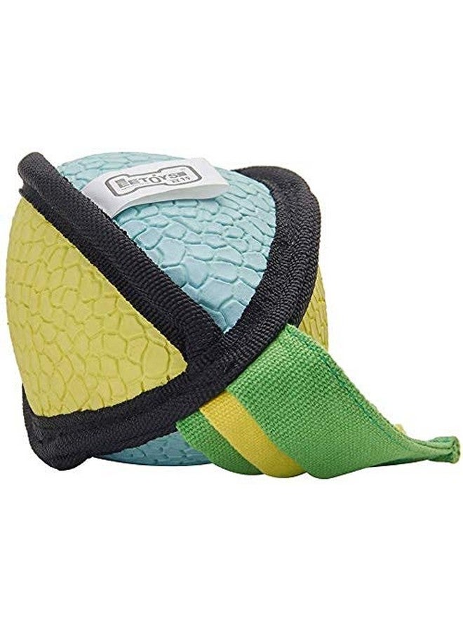 بت ألعاب مضغ تفاعلية من القطيفة مصنوعة يدويًا من مادة اللاتكس الناعمة مع صرير وخياطة مزدوجة للجراء - لعبة الركبي - أخضر وأصفر - Image 2