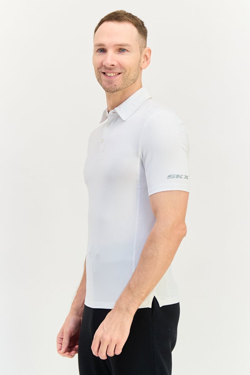 SKECHERS Men Sportswear Fit Short Sleeve Outdoor Polo Shirt, White - Image 2