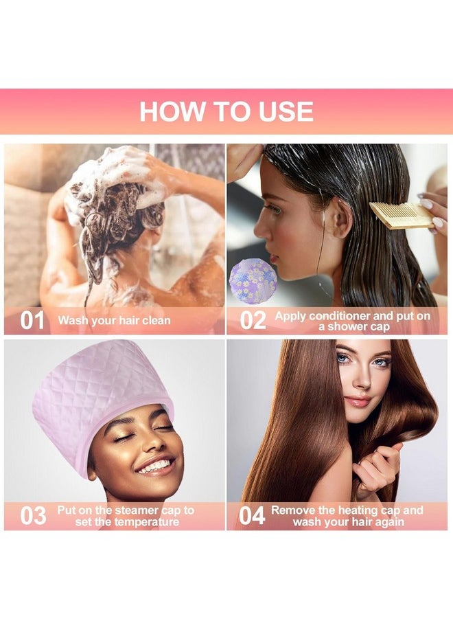 Agirlvct - AGIRLVCT Hair Care Thermal Head Spa Cap Treatment with Beauty Steamer Nourishing Heating Cap, Spa Cap For Hair, Spa Cap Steamer For Women (PINK) - Image 1