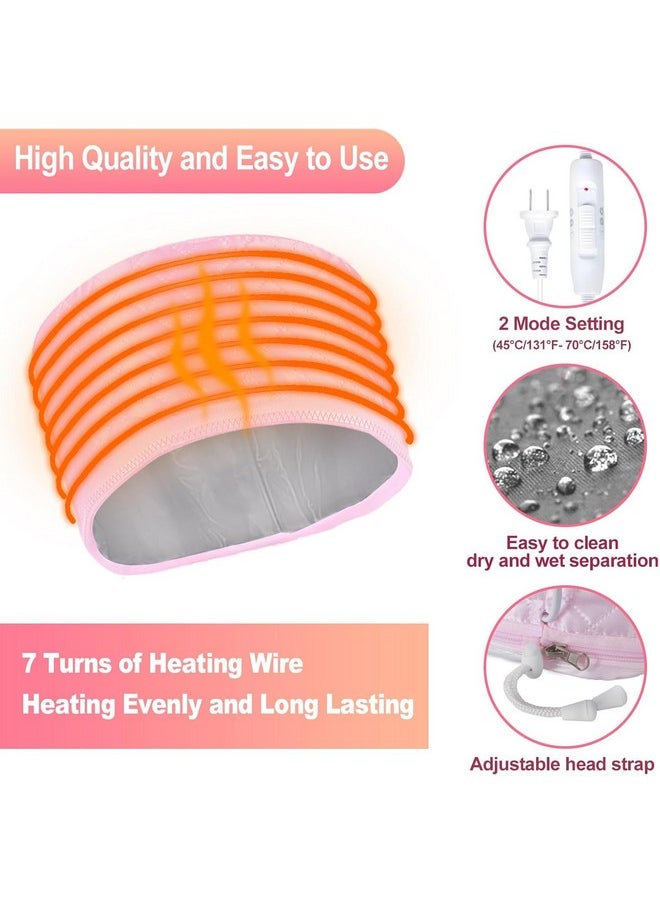 Agirlvct - AGIRLVCT Hair Care Thermal Head Spa Cap Treatment with Beauty Steamer Nourishing Heating Cap, Spa Cap For Hair, Spa Cap Steamer For Women (PINK) - Image 1