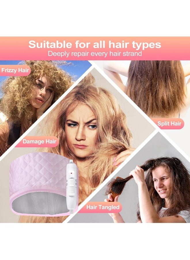 Agirlvct - AGIRLVCT Hair Care Thermal Head Spa Cap Treatment with Beauty Steamer Nourishing Heating Cap, Spa Cap For Hair, Spa Cap Steamer For Women (PINK) - Image 1