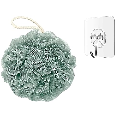 SUAKE Loofah for Bathing – Loofah Scrub Sponge & Body Exfoliator for Men & Women | Soft Shower Loofah with Hanging Handle & Wall Hook – Gentle Bathing Puff - Image 1