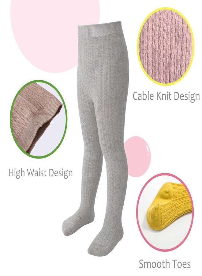 Marchare Baby Girls Tights Cable Knit Tights 2-4 Thick Solid Footed Leggings Winter Warm Stockings - Image 2