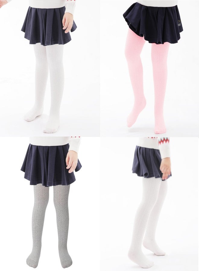 Marchare Baby Girls Tights Cable Knit Tights 2-4 Thick Solid Footed Leggings Winter Warm Stockings - Image 5