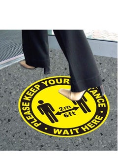 Y&D 5 Pack Social Distancing Floor Decal Pattern Round Safety Sign Signs Waterproof and Easy Remove Specialized Sticker for Crowd Control Guidance  - Image 4