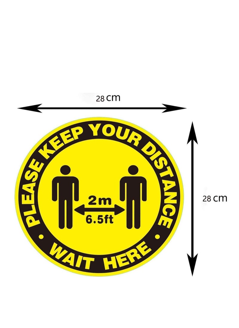 Y&D - 5 Pack Social Distancing Floor Decal Pattern Round Safety Sign Signs Waterproof and Easy Remove Specialized Sticker for Crowd Control Guidance - Image 1