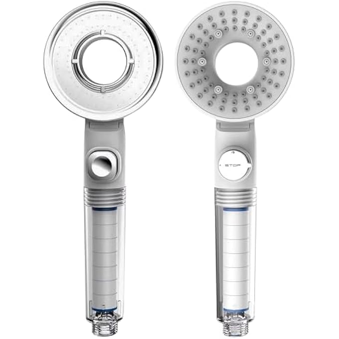 High Pressure Shower Head with Filter  Removes Chlorine  Hard Water  Handheld Shower for Softer Hair  Skin  3 Spray Modes Water Saving Easy Install - Image 2