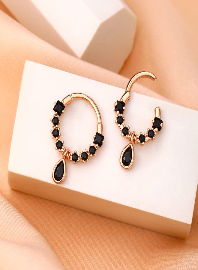 مجوهرات Melighting 16G للأنف، حلقات أنف متدلية على شكل دمعة، مصنوعة من الفولاذ المقاوم للصدأ 316L، مرصعة بالزركونيا المكعبة الشفافة، أقراط دايث، أقراط حلزونية، أقراط غضروفية، أقراط تراغوس، مجوهرات ثقب للرجال - Image 4