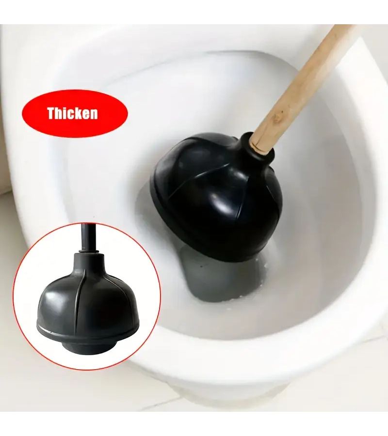 Sturdy Toilet Plunger 1pc Non Slip Grip Tight Threads Effective Blockage Remover - Image 5