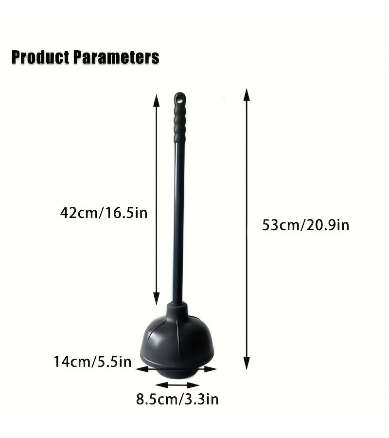 Sturdy Toilet Plunger 1pc Non Slip Grip Tight Threads Effective Blockage Remover - Image 3