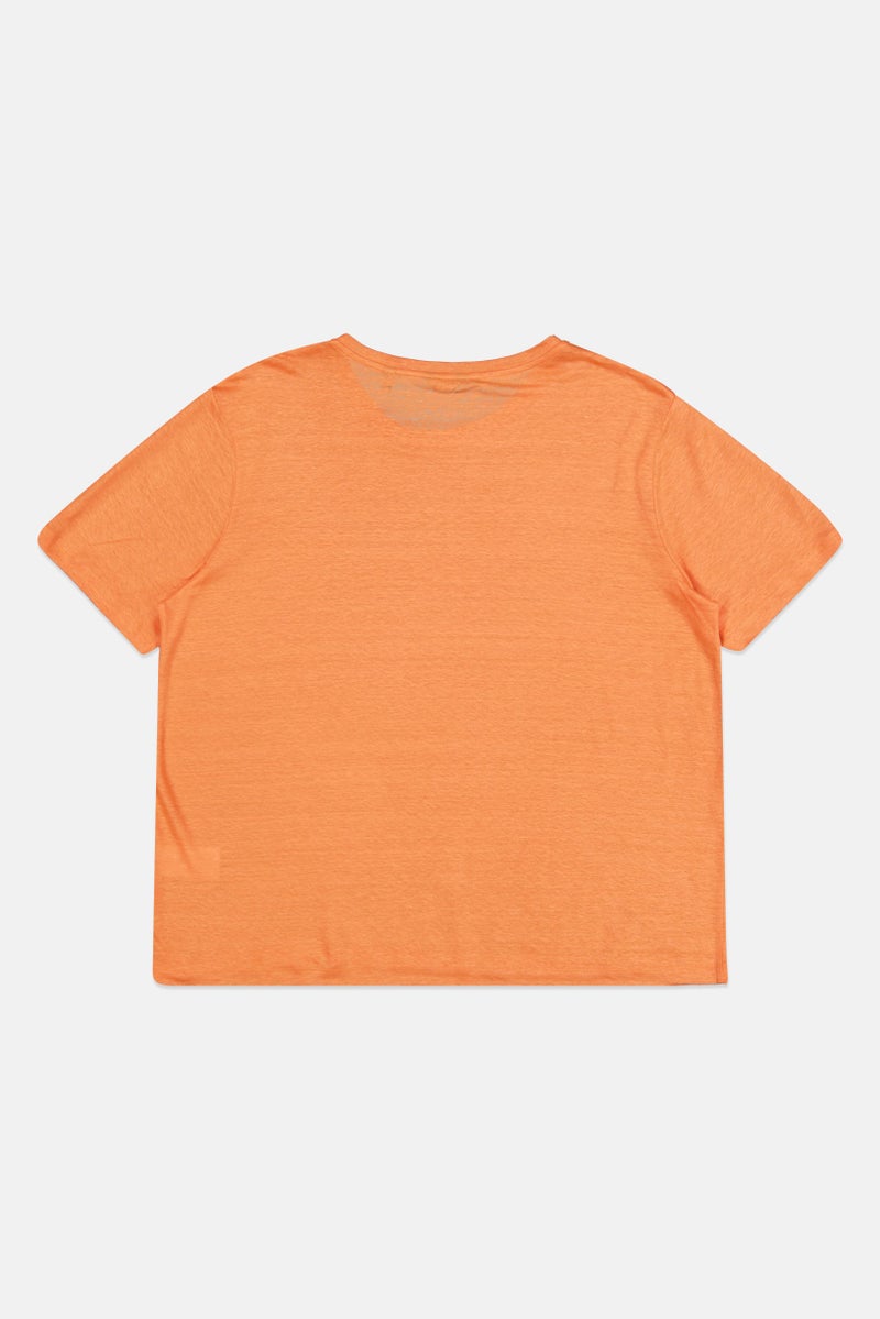 GANT Women Crew Neck Short Sleeve Plain T-Shirt, Orange - Image 2