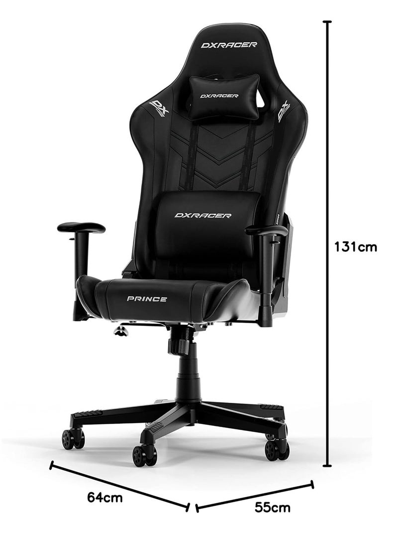 DXRacer Prince Series P132 Gaming Chair, 1D Armrests with Soft Surface, Black | GC-P132-N-F2-158 - Image 2