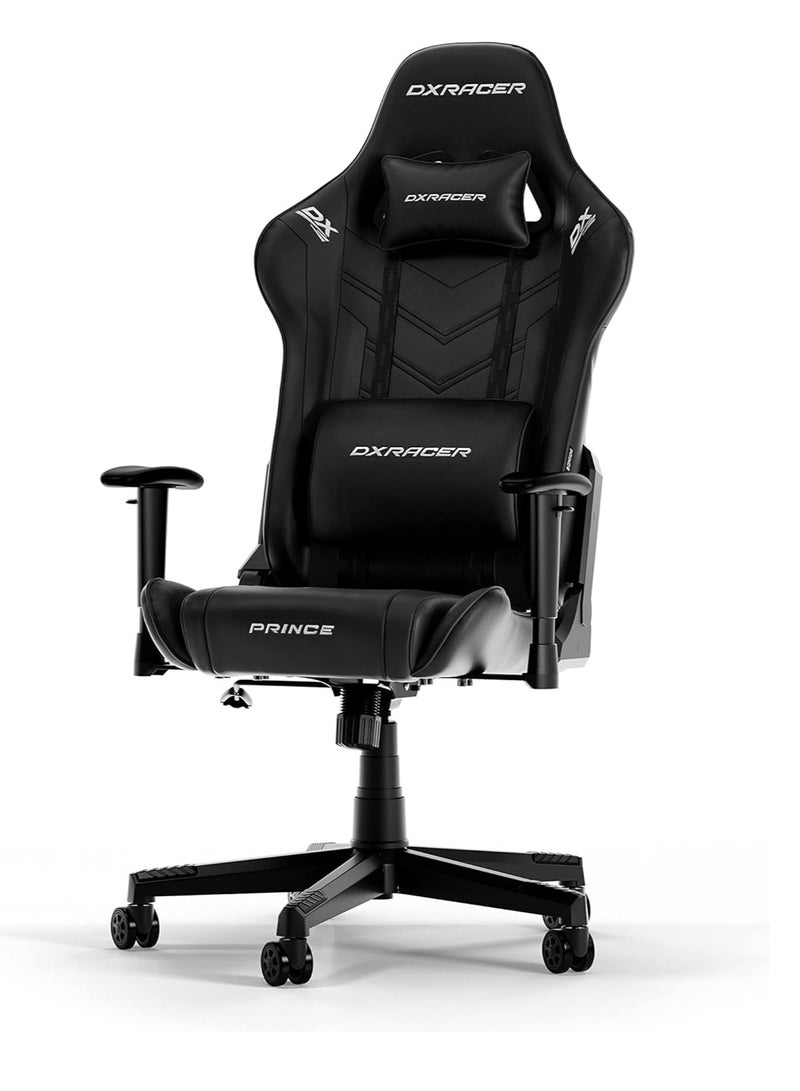 DXRacer Prince Series P132 Gaming Chair, 1D Armrests with Soft Surface, Black | GC-P132-N-F2-158 - Image 1