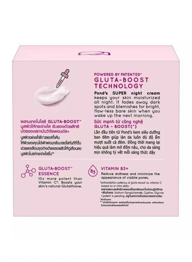 PONDS Face Cream Bright Beauty for Brighter, Glowing Skin, Brightening Night Cream SPF30 - Image 2