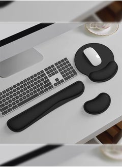 Haidue Memory Foam Keyboard Wrist Rest Pad And Mouse Pad With Wrist Rest  Ergonomic Hand Palm Rest Support  Memory Foam Pads Gaming  Computer  PC  Laptop  Mac Typing and Wrist Pain Relief  - Image 1