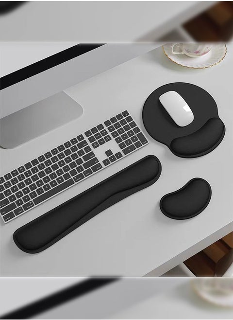 Memory Foam Keyboard Wrist Rest Pad And Mouse Pad With Wrist Rest  Ergonomic Hand Palm Rest Support  Memory Foam Pads Gaming  Computer  PC  Laptop  Mac Typing and Wrist Pain Relief