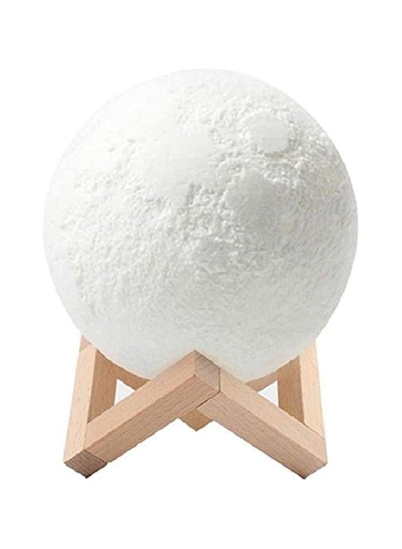 مصباح طاولة ليلي LED على شكل القمر ثلاثي الأبعاد أبيض/بيج 15سم - Image 3