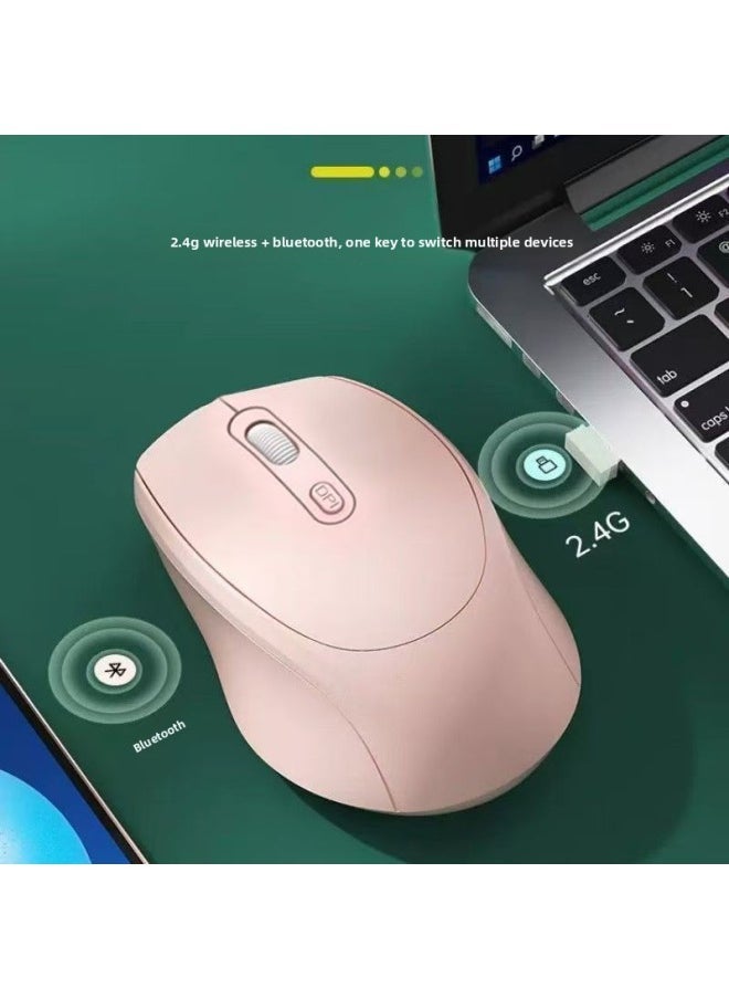 Laptop Universal Wireless Bluetooth Mouse Rechargeable Dual-Mode Mute Office Unisex Universal Mouse-Specification:[sky Blue] Bluetooth + 2.4g Wireless Version★Charging Silent★→free Mouse Pad - Official Standard - Image 3