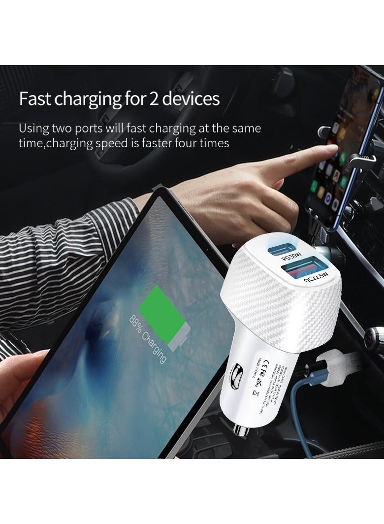 JEEJPV Car Charger, 52W PD USB-C/Quick Charge 3.0 USB Port Adapter with 2 Port, Compatible with iPhone 15 15 Pro 14 Plus 14 Pro Max 13 12 11 SE Xs X, iPad, Samsung Galaxy Note Other Smartphone - Image 3