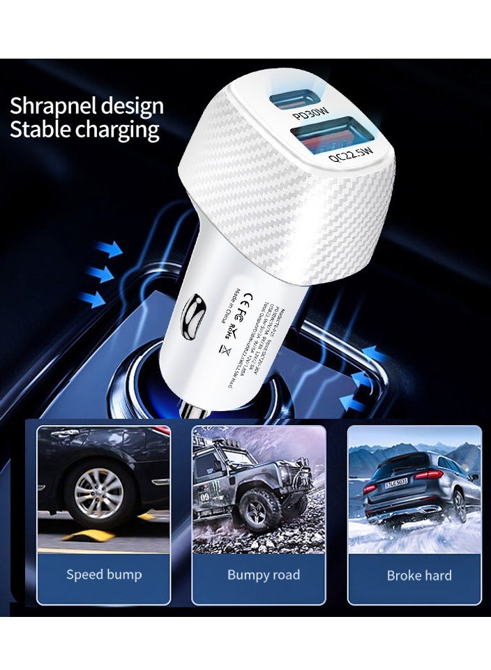 JEEJPV Car Charger, 52W PD USB-C/Quick Charge 3.0 USB Port Adapter with 2 Port, Compatible with iPhone 15 15 Pro 14 Plus 14 Pro Max 13 12 11 SE Xs X, iPad, Samsung Galaxy Note Other Smartphone - Image 4