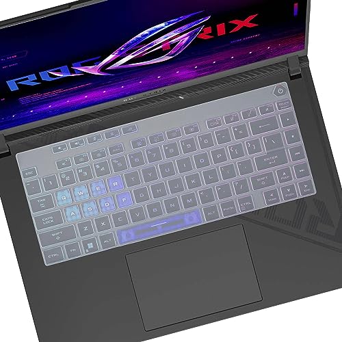 RAYA Silicone Keyboard Cover for 2023/2024 ASUS ROG Strix G16 and ASUS ROG Strix Scar 16 Gaming Laptops (Transparent) - Image 1