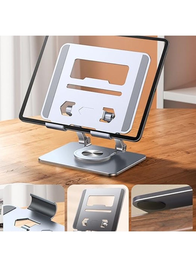 حامل لابتوب من الألمنيوم مع قاعدة دوارة 360 درجة – حامل لابتوب عملي وقابل للتعديل للمكتب والمنزل - Image 4