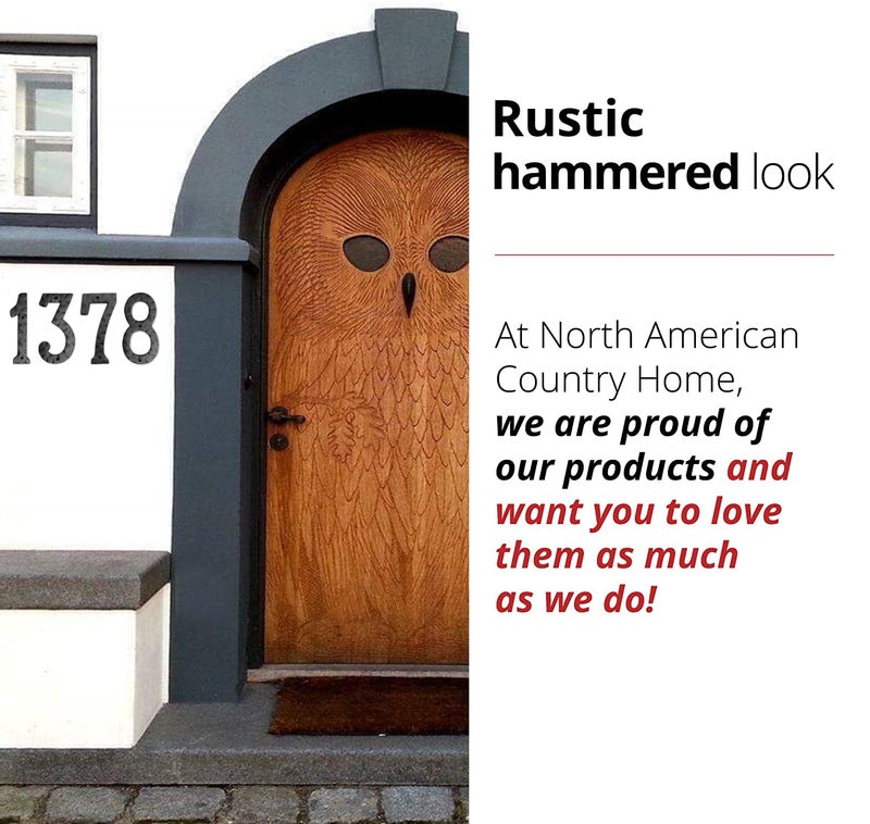NACH House Numbers for Outside, 6 inch Black Address Numbers for House - Number 0 - Rustic Numbers for Outside with Mounting Hardware - Image 4