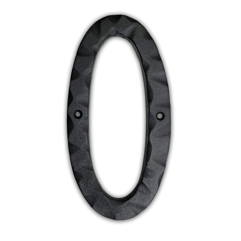 NACH House Numbers for Outside, 6 inch Black Address Numbers for House - Number 0 - Rustic Numbers for Outside with Mounting Hardware - Image 1