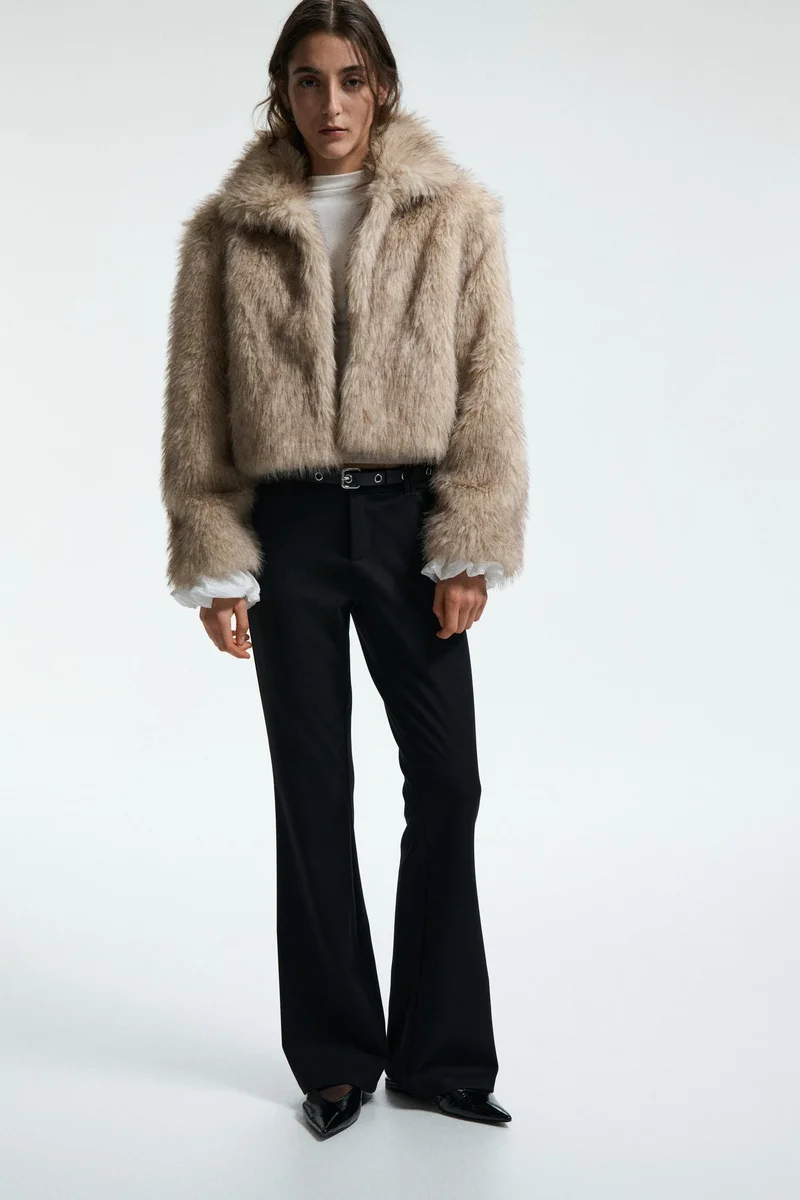 H&M Cropped fluffy jacket