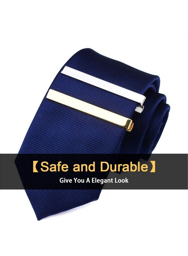 Roctee Tie Clips for Men, 3 Pack Classic Tie Clip Silver Gold Black Necktie Tie Bar Pinch Clips Suitable for Wedding Anniversary Business - Image 2